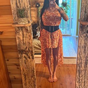 Alexis high low silk dress